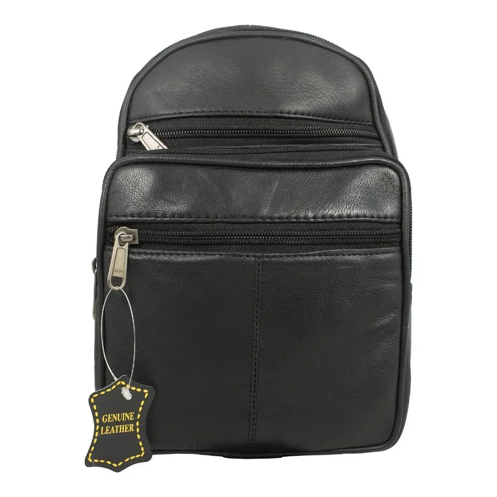 Men's Sling Backpack Genuine Leather Chest bag Crossbody Bag Shoulder Bag